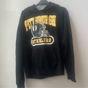 Pittsburgh Steelers NFL football team apparel black sweatshirt hoodie womens M